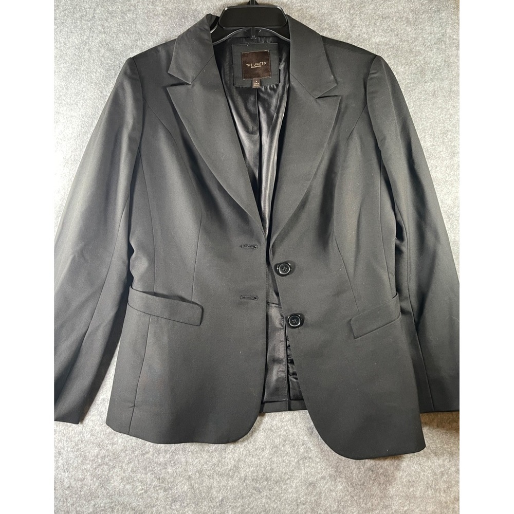 THE LIMITED ~ Womens Black Single Button Long Sleeve Blazer Lined Jacket Size 6